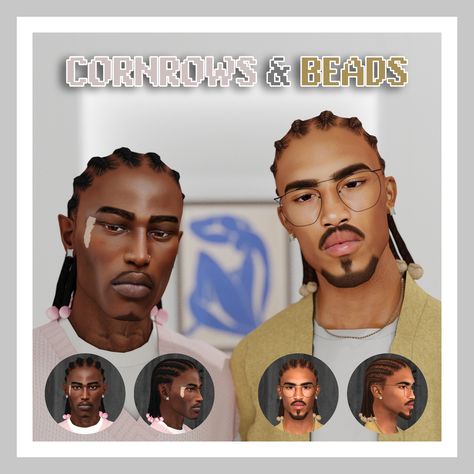 Sims 4 Cc Locs, Sims 4 Afro Hair Male, Cornrows Beads, Black Sims, Male Sims, Sims 4 Men Clothing, Sims 4 Hair Male, Cc Shopping, Sims 4 Tsr