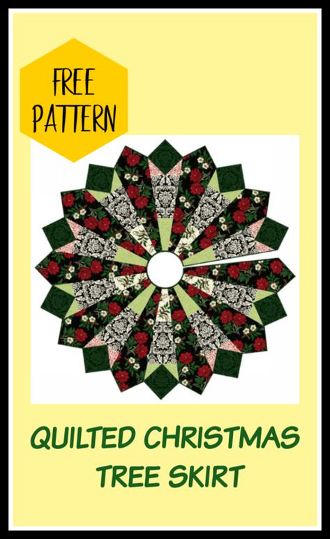 Christmas Tree Skirt Pattern, Quilted Tree Skirt, Quilted Christmas Tree, Diy Christmas Tree Skirt, Christmas Tree Skirts Patterns, Skirt Pattern Free, Tree Skirt Pattern, Xmas Tree Skirts, Christmas Tree Quilt