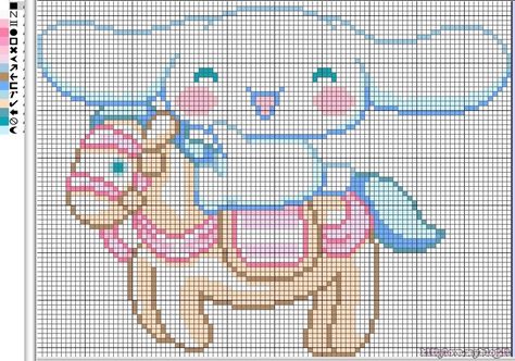 Cinnamoroll Cross Stitch Pattern, Cross Stitch Patterns Kawaii, Cinnamoroll Pixel Art Grid, Cinnamoroll Cross Stitch, Sanrio Cross Stitch Pattern, Sanrio Grid Pattern, Cross Stitch Kawaii, Sanrio Cross Stitch, Kawaii Cross Stitch Pattern