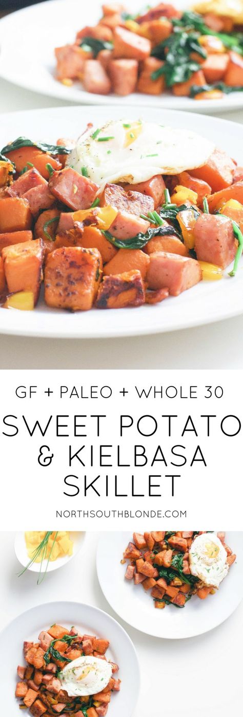 Potato And Kielbasa, Easy Paleo Breakfast, Kielbasa Skillet, Recipes Whole 30, Paleo Breakfast Easy, Breakfast Paleo, Healthy Sweet Potato, Whole 30 Approved, Paleo Crockpot