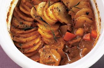 A traditional winter warmer, this slow-cooked beef hotpot is packed with root veg, fresh herbs, mustard and Worcestershire sauce. Rosemary Carrots, Beef Casserole Slow Cooker, Diced Beef Recipes, Hotpot Recipe, Beef Hotpot, English Mustard, Hot Pot Recipe, Slow Cooked Beef, Slow Cooked Meals