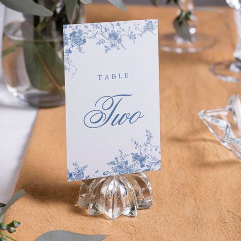 Elegant French Vintage Blue Floral Jouy Editable Blank Template Toile Wedding, Early Spring Wedding, Reception Tables, French Toile, Wedding Reception Tables, Reception Table, Table Number, Wedding Table Numbers, Wedding Stationary