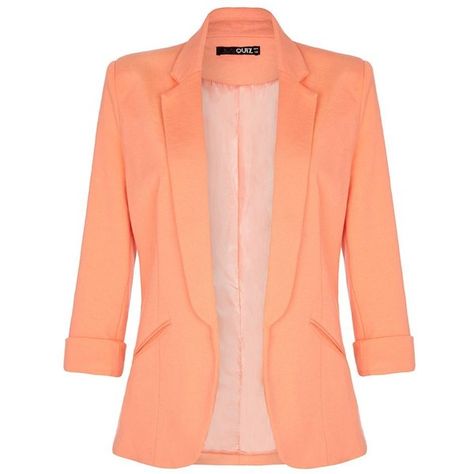 Quiz Coral 3/4 Sleeve Blazer ($29) ❤ liked on Polyvore featuring outerwear, jackets, blazers, tops, orange, sale, orange blazer, red blazer jacket, red jacket and coral jacket Three Quarter Sleeve Blazer, Coral Jacket, Coral Blazer, Red Blazer Jacket, Orange Blazer, Orange Jacket, Red Blazer, Simply Lovely, Waterproof Jacket