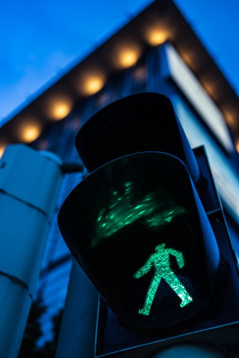 Green traffic light man. #Bielefeld (Germany). Green Traffic Light, Bielefeld Germany, City Vibes, City Vibe, Emerald City, Traffic Light, Design Collection, Street Light, Green Man