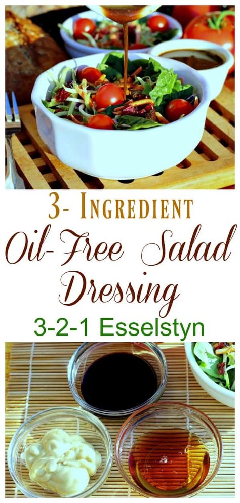 It's all about simplicity! This dressing is great on pasta and bean salads, as well as regular garden salads. With only three ingredients required, it’s likely you’ve already got everything needed on-hand. Salad Dressing With No Oil, Oil Free Dressing, Oil Free Salad, Plant Based Salad Dressing, Garden Salads, Starch Solution Recipes, Vegan Salad Dressing Recipes, Vegan Dressings, Oil Free Salad Dressing