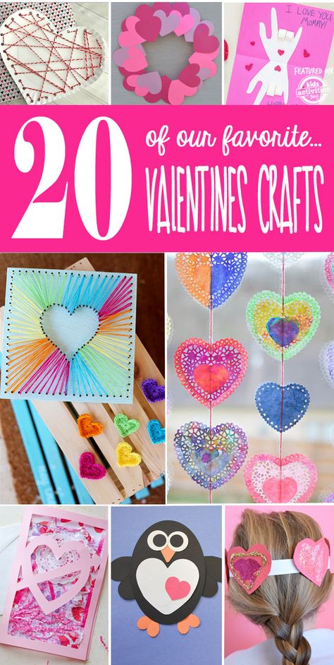 20 Of Our Favorite Valentine's Day Crafts Windsock Craft, Valentine's Day Crafts, Crafts And Activities For Kids, Easy Valentine Crafts, Valentine's Day Crafts For Kids, Valentine Crafts For Kids, Themed Activities, Homemade Valentines, Valentines Art