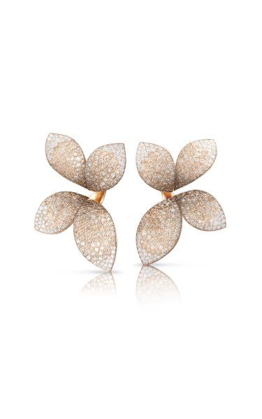 18k Rose Gold Giardini Segreti Earrings By Pasquale Bruni | Moda Operandi Small Flower Earrings, Pasquale Bruni, White Diamond Earrings, Rose Gold Flower, Gold Diamond Earrings, Sell Gold, Champagne Diamond, Diamond Flower, Flower Earrings Studs