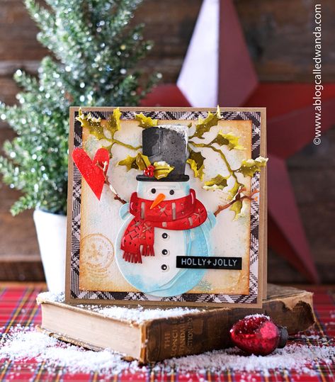 Sizzix Christmas, Tim Holtz Christmas Cards, Snowmen Cards, Timmy Time, Tim Holtz Crafts, Tim Holtz Ideas, Tim Holtz Christmas, Tim Holtz Dies, Sizzix Dies