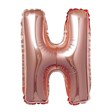 16" Rose Gold Mylar Foil Letter Balloons - H Foil Letter Balloons, Centerpieces Birthday, Arch Balloon, Rose Gold Wedding Decor, Gold Foil Balloons, Celebration Balloons, One Balloon, Metallic Balloons, Balloon Shop