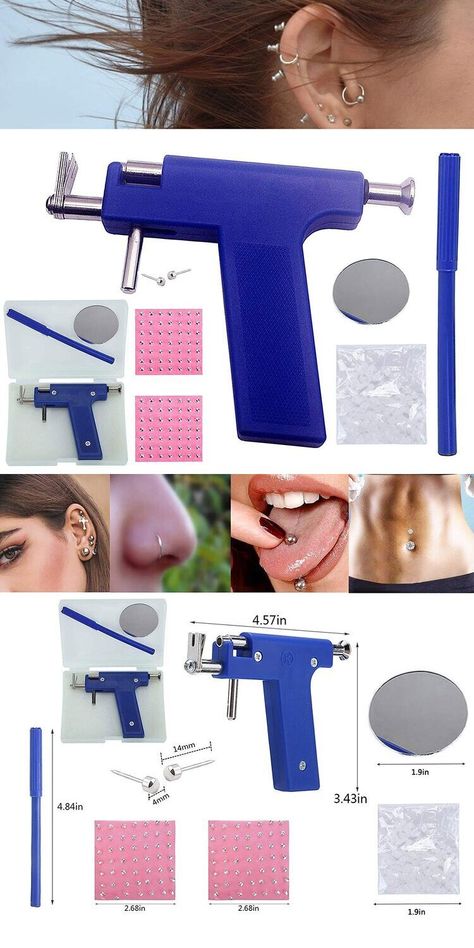 Ear Piercing Tool Kit, Earring Pericings Gun Tools Set,98Pcs Ears Nose Navel Lip Piercer Machin Ear Piercing Tool Kit, Earring Pericings Gun Tools Set,98Pcs Ears Nose Navel Lip Piercer Machin Piercing Needles, Piercing Kit, Tool Set, Tool Kit, Ear Studs, Ear Piercings, Beauty And Personal Care, Lips, Stud Earrings