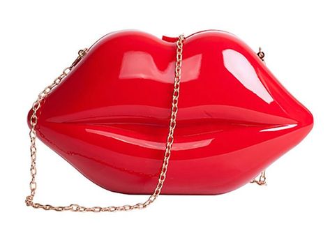 Who doesn’t like a fun, bold, statement accessory? New Kiss Lips Shoulder Bag Cool Women Glitter Clutch Bag, Elegant Clutch, Faux Fur Purse, Red Details, Lip Shapes, Party Clutch, Bags Vintage, Gold Handbags, Clutch Purse Evening