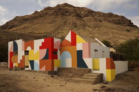 Cape Verde, Murals Street Art, Environmental Design, Mural Wall Art, Mural Painting, Mural Art, French Artists, Public Art, Public Space