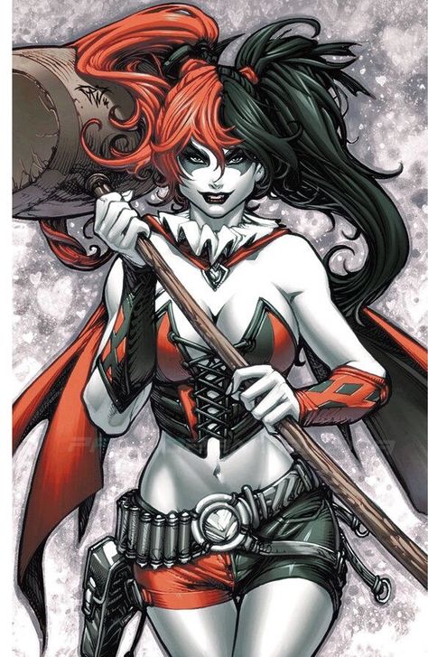 I love when she has half red and half black hair Joker Y Harley Quinn, Dc Batgirl, Der Joker, Female Villains, Gotham Girls, Harley Quinn Art, Joker And Harley Quinn, Comic Book Characters, Marvel Dc Comics