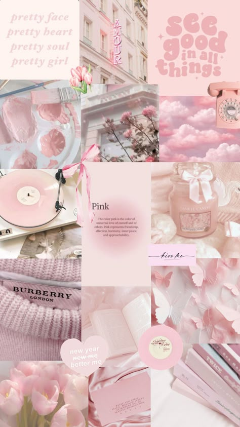 Pink Palettes Princess Aesthetic, Cute Wallpaper Collages, Mood Boards Pink, Frame Wallpaper Iphone, Light Pink Collage, Pink Collage Aesthetic, Images For Wall Collage, Cute Collage Wallpaper, Cute Preppy Wallpapers