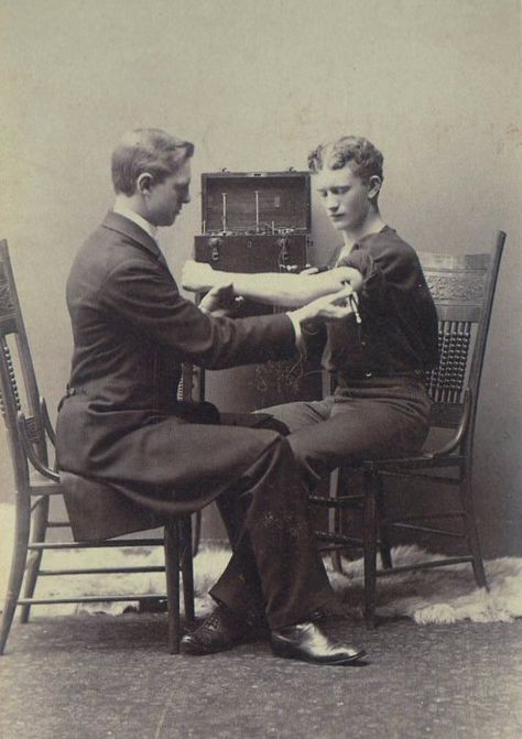 ca. 1884, [photograph exhibiting a neurological exam with an electrical device], Charles Lanier Medical Pictures, Medical Photos, Human Babies, Vintage Medical, Medical Practice, Medical Field, Medical History, Neurology, Medical Equipment