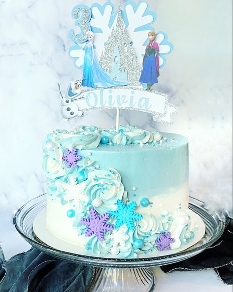 Buttercream Frozen Birthday Cake, Frozen Drip Cake, Frozen Birthday Cake Buttercream, Frozen Cake Buttercream, Frozen Cake Ideas Birthdays, Simple Frozen Birthday Cake, Simple Frozen Theme Cake, Frozen Buttercream Cake, Elsa Cake Ideas