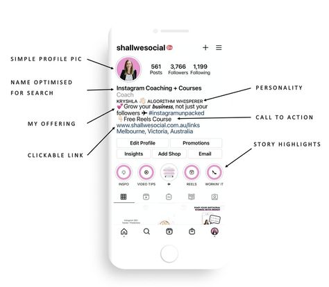 5 Things You Need in Your Instagram Profile — Shall We Social Profile Optimization Instagram, Instagram Profile Page, A Profile Picture, Instagram Font, Business On Instagram, Google My Business, Profile Pictures Instagram, Instagram Ideas Post, Best Digital Marketing Company