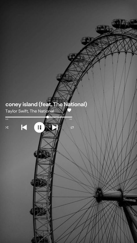 Coney Island Taylor Swift Tattoo, Coney Island Taylor Swift Wallpaper, Coney Island Taylor Swift, Coney Island Aesthetic, Taylor Swift Spotify, Vintage Coney Island, Spotify Wallpaper, Taylor Wallpaper, No Surprises