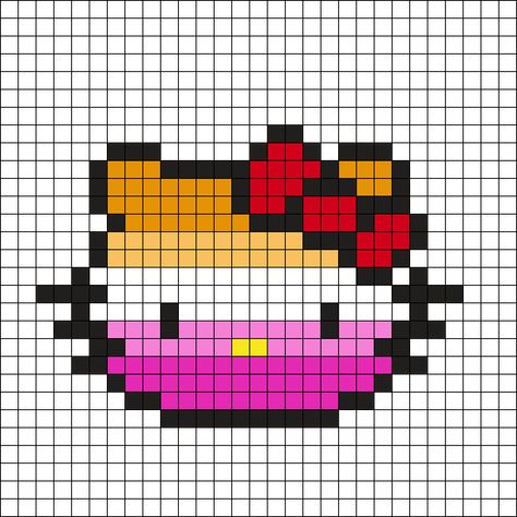 Lesbian Cross Stitch Patterns, Lesbian Perler Bead Ideas, Perler Bead Patterns Hello Kitty, Pride Perler Bead Patterns, Hello Kitty Perler Beads Pattern, Pride Pixel Art, Melanie Martinez Perler Beads, Pride Perler Beads, Perler Beads Hello Kitty