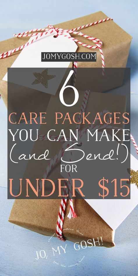 6 cute care packages that cost $15 or less to make! (2) Deployment Care Packages, Military Care Package, Crafts For Teens To Make, College Care Package, Care Packages, Elderly Care, Message In A Bottle, Dollar Store Crafts, Care Package