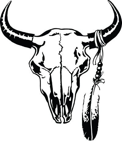 Cattle Skull Decal - ClipArt Best - ClipArt Best Longhorn Skull Drawing, Cow Skull With Feathers, Bull Skull Tattoos, Skull Stencil, Skull Decal, Steer Skull, Tooling Patterns, Painted Vinyl, American Tattoos