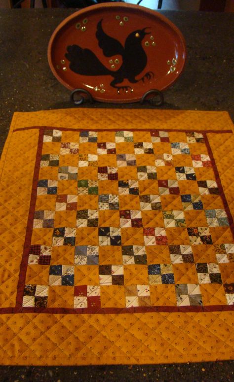 4 Patch Quilt, Small Quilt Projects, Book Fabric, Mini Quilt Patterns, Primitive Quilts, Quilts Decor, Miniature Quilts, Fall Quilts, Quilt Projects