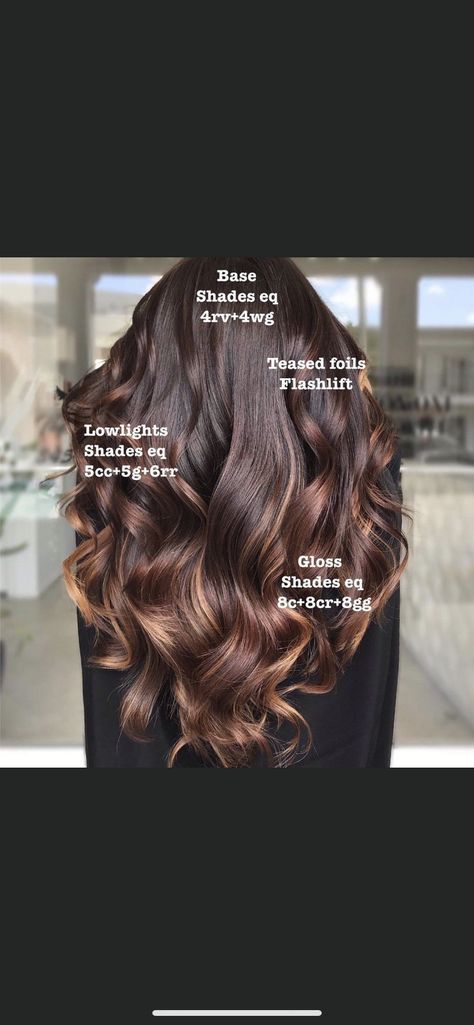 Redken Shades Eq Formulas Copper Brown, Copper Brown Balayage Formula, Auburn Formula Redken, Shades Eq Copper Brown Formula, Cinnamon Brown Hair Color Formula, Shades Eq Red Brown Formulas, Redken Chocolate Brown Formula, Copper Brown Hair Formula, Warm Copper Balayage Brunette