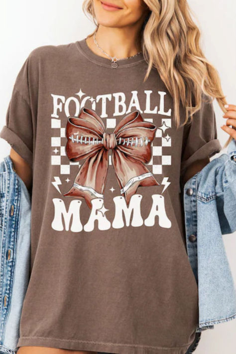 This adorable Coquette Football Mama Game Day Tee! This Fall Football Season Sports Team Mama shirt is a must have for any mama supporting their player this season!
Featured on a trendy Comfort Color tee. Coquette Shirt, Fall Football, Football Game Outfit, Football Baby, Shirt Football, Game Day Shirts, Comfort Colors Shirt, Football Mom, Comfort Colors Tee