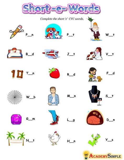 Learning Vowels, English Vowels, 3 Letter Words, Cvc Words Kindergarten, Blends Worksheets, Vowel Worksheets, Classroom Anchor Charts, English Activities For Kids, Phonics Sounds