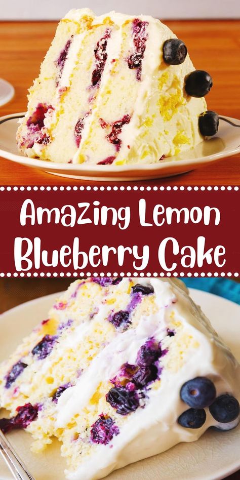 Lemon Blueberry Cake, Blueberry Cake Recipes, Berry Recipes, Eclair Cake, Blueberry Lemon Cake, Pie Bars, Summer Dessert Recipes, Easy Meals For Kids, Blueberry Pie