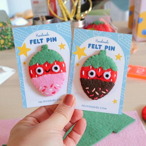 Cute Felting Ideas, Easy Felt Crafts Free Pattern, Cute Felt Crafts, Useful Sewing Projects, Kawaii Felt, Easy Felt Crafts, Felt Toys Diy, Yarn Hanging, Felt Crafts Patterns