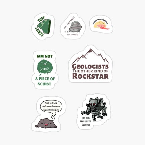 Geology Quotes, Geology Design, Geology Puns, Geography Gifts, Geology Art, Land Surveyors, Jokes Quotes, Aesthetic Stickers, Glossier Stickers