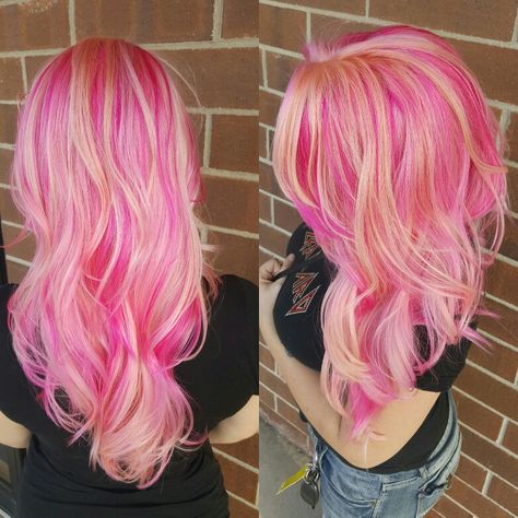 Prism placement using pravana vivids and pastels for this multi dimensional pink finish. Hair by tori at applauze salon Multidimensional Dramatic Hair, Multi Dimensional Dramatic Hair, Dramatic Multi Dimensional Hair Color, Pink Dimensional Hair, Subtle Multi Dimensional Hair Color, Multi Pink Hair, Dimensional Color Hair, Dimensional Pink Hair, Multi Dimensional Hair Color