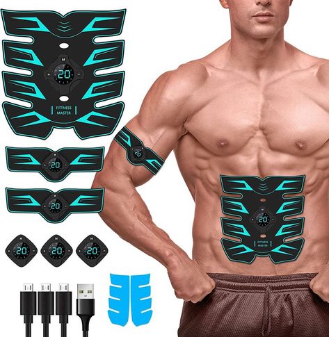 2022 NEW DESIGN - The abs stimulator has been redesigned with a larger area to cover more of the abdomen. The magnetic clasp design makes it easy to attach the controllers to the abdomen and arm patches. No worry about falling. Ab Stimulator, Abs Stimulator, Electric Muscle Stimulator, Ab Trainer, Muscle Stimulator, Best Abs, Ways To Burn Fat, Abdominal Muscles, Core Muscles