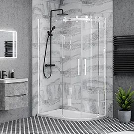 1200 x 800 Shower Enclosures | Victorian Plumbing Small Ensuite Shower Room, Small Ensuite, Frameless Sliding Doors, Ensuite Shower Room, Square Shower Enclosures, Walk In Shower Enclosures, Roller Design, Glass Shower Enclosures, Luxurious Showers