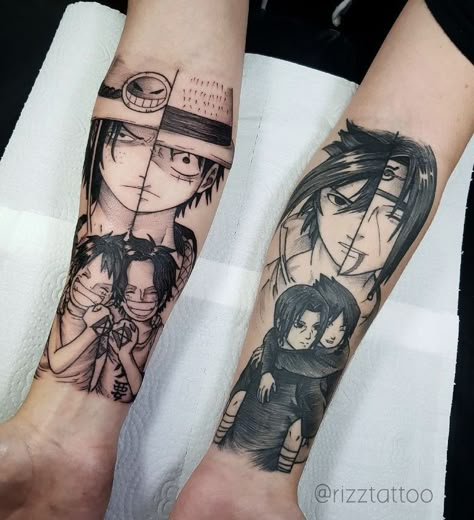 Inner Forearm Tattoo, Manga Tattoo, One Piece Tattoos, Naruto Tattoo, Cool Forearm Tattoos, Pieces Tattoo, Chest Piece Tattoos, Geniale Tattoos, Tattoo Project