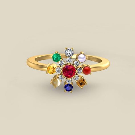 Navratan Rings For Women, Navaratna Jewellery Gold, Navaratna Ring For Women, Navaratna Ring, Navratan Jewellery, Navaratna Jewellery, Gold Jewellery India, Jewel Design, Mens Gemstone Rings