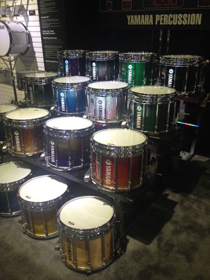 The Yamaha marching snare collection. Mmmm..sparkly. From NAMM 2012. Thanks for posting! Snare Drum Marching Band, Yamaha Drum Sets, Marching Snare Drum, Marching Snare, Yamaha Drums, Drum Corps International, Drum Sets, Engine Room, Band Nerd