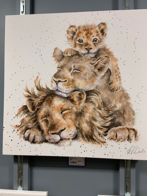 Lion Family, Lion Illustration, Lion Drawing, Wrendale Designs, Lion Painting, Family Painting, Lion Pictures, Baby Lion, 수채화 그림