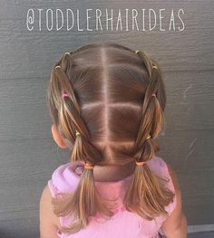 pigtail hairstyle for toddlers                                                                                                                                                     More Pigtail Styles, Girls Hairdos, Girl Hair Dos, Toddler Hairstyles Girl, Pigtail Hairstyles, Princess Hairstyles, April 27, Toddler Hair