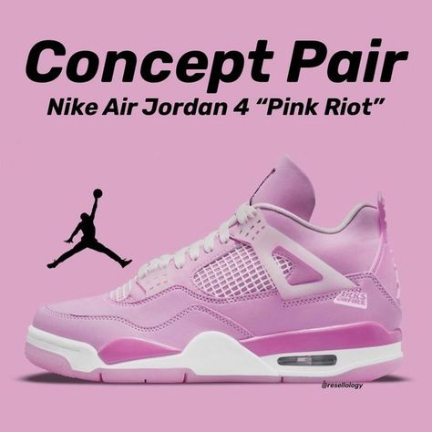 Dream Shoes Jordans Pink, Dream Shoes Jordans, Pink 4s, Kicks On Fire, Jordan 4s Retro, Pink Jordans 4s, Jordans 4s, 4s Jordans, Buty Jordan