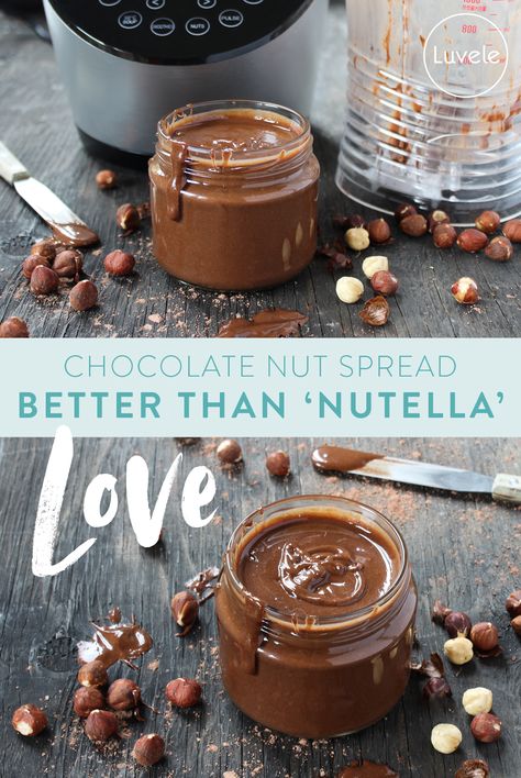 Ella Vegan, Healthy Nutella, Vegan Nutella, Homemade Nutella, Chocolate Spread, Nutella Recipes, Chocolate Nuts, Hazelnut Spread, Raw Cacao