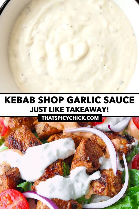 Middle Eastern Garlic Sauce, Doner Kebab Sauce, Yard Sauce Recipe, Greek Garlic Dip, Spicy Greek Sauce, Mediterranean Kebab Recipes, Greek Dipping Sauce, Garlic Sauce Recipe Shawarma, Mediterranean Garlic Sauce Recipe