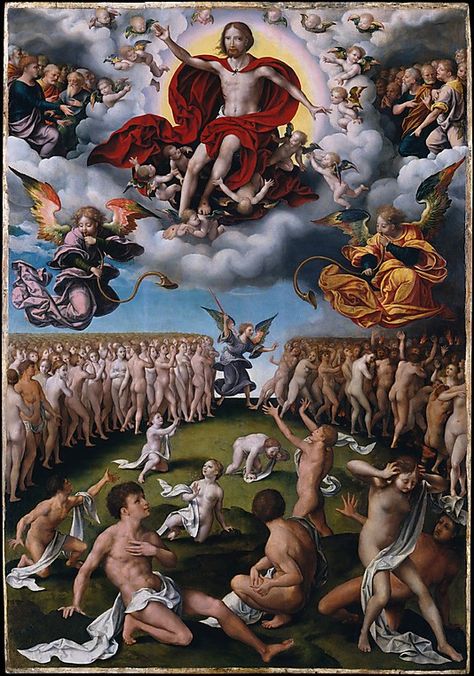 THE NETHERLANDS | Joos van Cleve (Netherlandish, ca. 1485–1540/41). The Last Judgment, ca. 1520–25. The Metropolitan Museum of Art, New York. Bequest of Mr. and Mrs. Graham F. Blandy, 1940 (40.174.1) #WorldCup The Last Judgment, Art Sacre, European Paintings, Custom Posters, Religious Art, Metropolitan Museum Of Art, Metropolitan Museum, Belle Photo, Stretched Canvas Prints