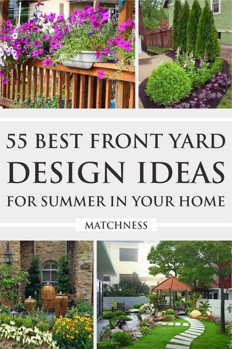 55 Best Front Yard Design Ideas for Summer In Your Home ~ Matchness.com Front Yard Design Ideas, Yard Design Ideas, Front Lawn Landscaping, Small Front Yard, Modern Backyard Landscaping, Yard Landscape, Front Yard Design, Fall Garden Vegetables, Garden Wallpaper