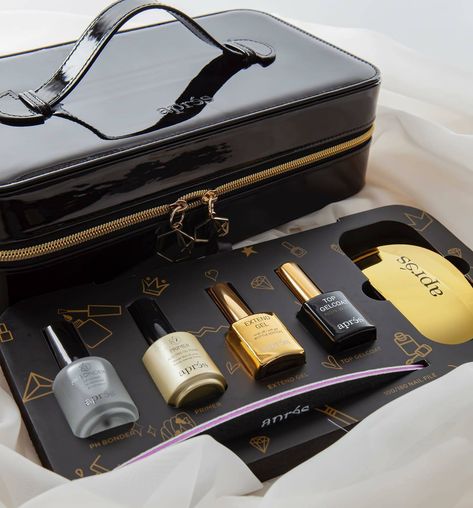 #ad APRES Gel-X Nail Extension Kit + Black Leather Case *Limited Edition* Gel Nails Ideas, Gel Primer, Gold Bottles, Kit Manicure, Mini Led Lights, Med Tech, Pedicure Manicure, Pedicure Kit, Nail Looks