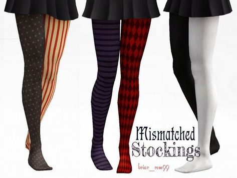 Goth Tights, Sims 4 Cc Goth, Goth Belt, Mismatched Socks, Clown Clothes, Sims 4 Anime, Alt Clothes, Free Sims, Sims 4 Characters