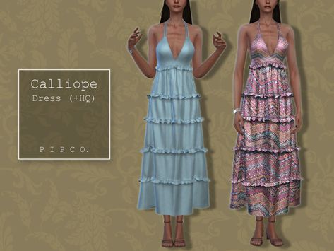 Hot Weather Outfits, Rose Gown, Sims 4 Dresses, The Sims 4 Download, Rodeo Outfits, Boho Summer Dresses, Bohemian Wedding Dress, Sims 4 Clothing, The Sims4