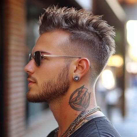 20 Faded Mohawks: A Blend of Style and Edge - My Blog Mohawks For Boys, Faded Mohawk, Long Hair Mohawk, Taper Fade Mohawk, Boys Mohawk, Short Mohawk, Shaved Designs, Curly Mohawk, Mohawk Styles