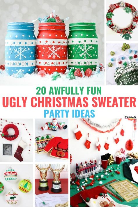 Ugly Sweater Party Food, Misfits Christmas, Christmas Sweater Party Ideas, Ugly Christmas Sweater Party Ideas, Sweater Party Ideas, Diy Christmas Sweater, Ugly Christmas Sweater Contest, Best Ugly Christmas Sweater, Ugly Sweater Diy